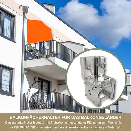 Balkonfächerhalter aus Edelstahl – sichere Befestigung für Sichtschutz und Markisen