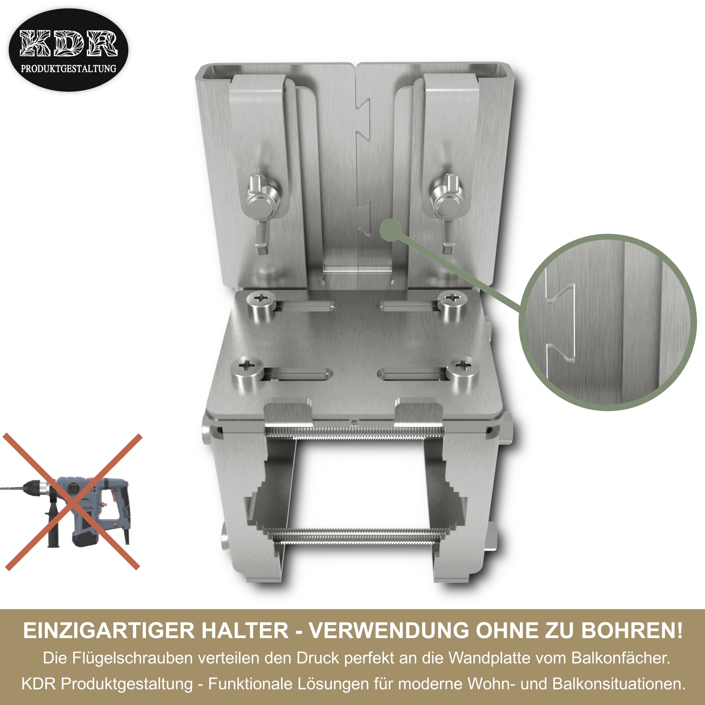 Support de ventilateur de balcon en acier inoxydable pour balustrades de balcon support de ventilateur rond et carré jusqu'à ventilateur de balcon 140 cm x 140 cm support de store support de balcon store fixation sûre à la balustrade