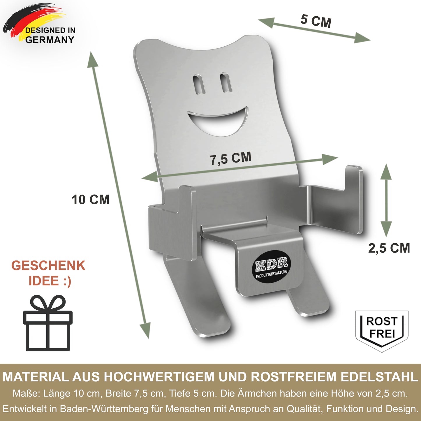 Deckelhalter Edelstahl für Topf & Pfanne – Topfdeckelhalter platzsparend – Überkochschutz & Ablage für Kochlöffel