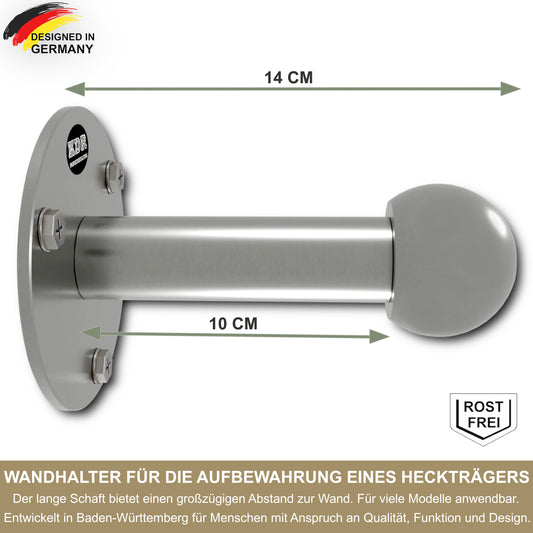 Wandhalterung Fahrradträger Edelstahl – Heckträger für Auto mit Anhängerkupplung, sichere Wandmontage, stabile Halterung, Kugelkopf