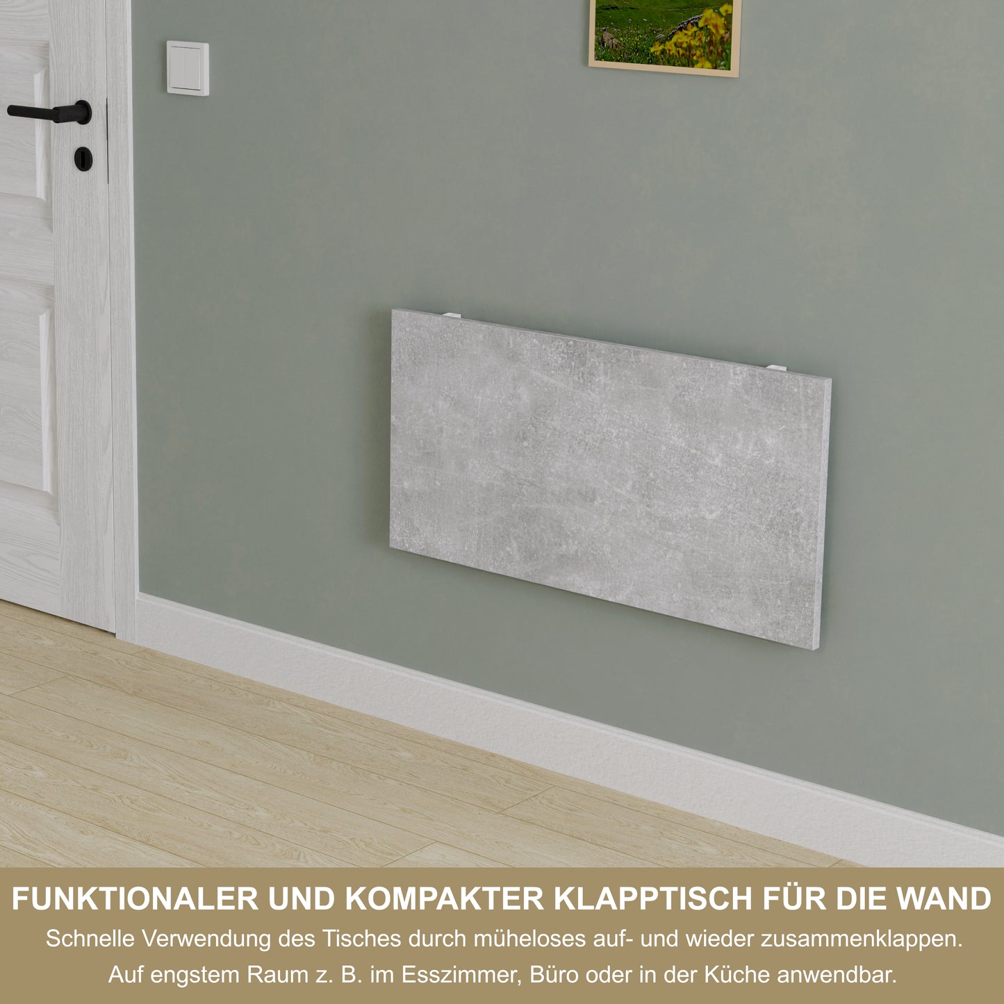 Wall-mounted folding table, desk, table top 80x40 cm in white, folding table, dining table, kitchen table for the wall, bar table, high table, wall table, foldable table for wall mounting