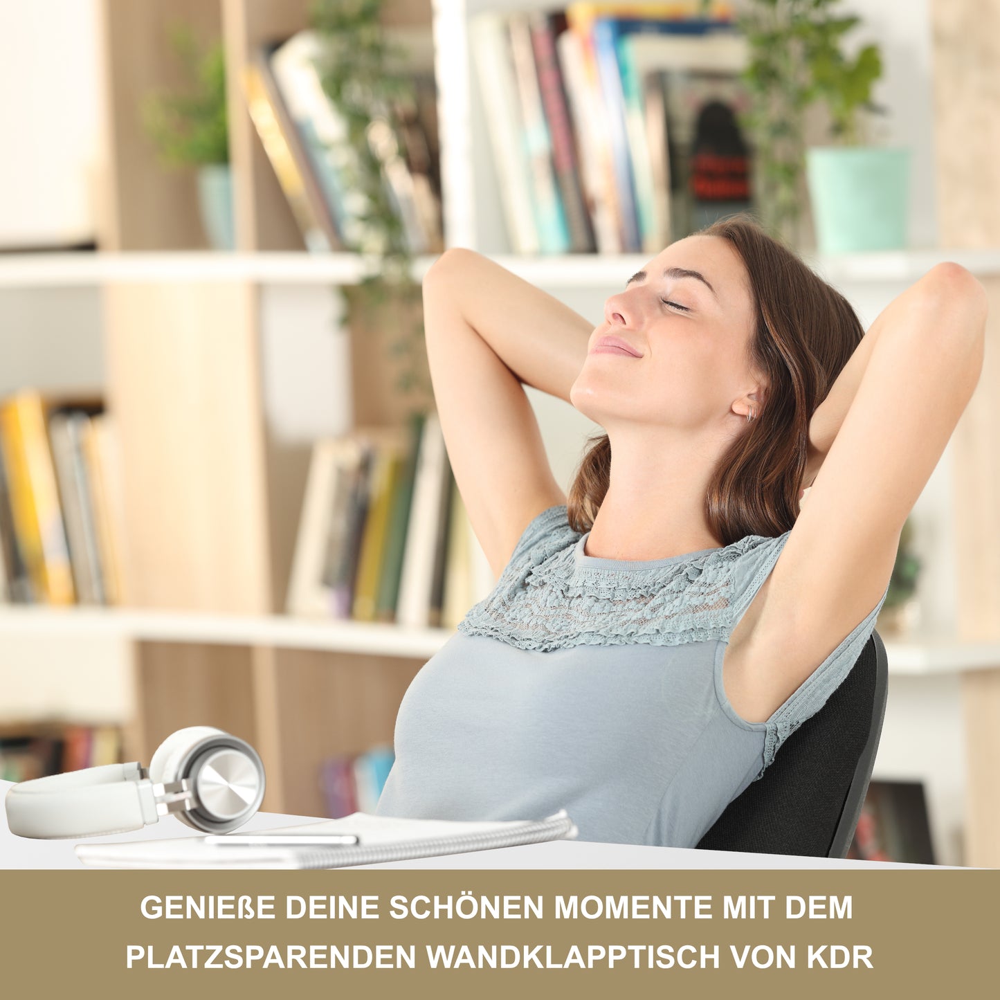 Wandklapptisch 80x50 cm Weiß – Klapptisch, Schreibtisch, Küchentisch, Esstisch, Wandmontage, platzsparend