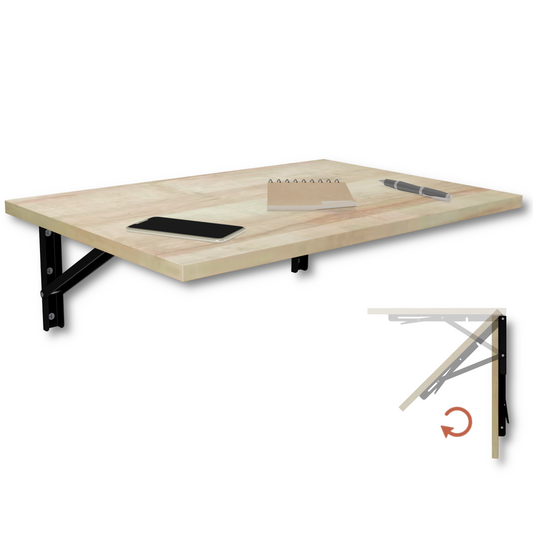 Wandklapptisch 60x40 cm Eiche – Klapptisch, Schreibtisch, Küchentisch, Esstisch, Wandmontage, platzsparend
