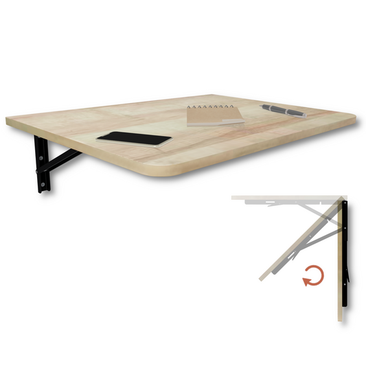 Wandklapptisch 70x50 cm Eiche – Klapptisch, Schreibtisch, Küchentisch, Esstisch, Wandmontage, platzsparend