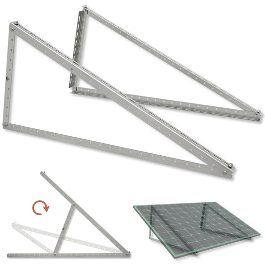 Halterung Solarmodul Edelstahl K320 geschliffen außen – 2,5 mm stark – verstellbar 0-45° – PV Halter Balkon Wand Flachdach – für Solarmodule bis 2 m²