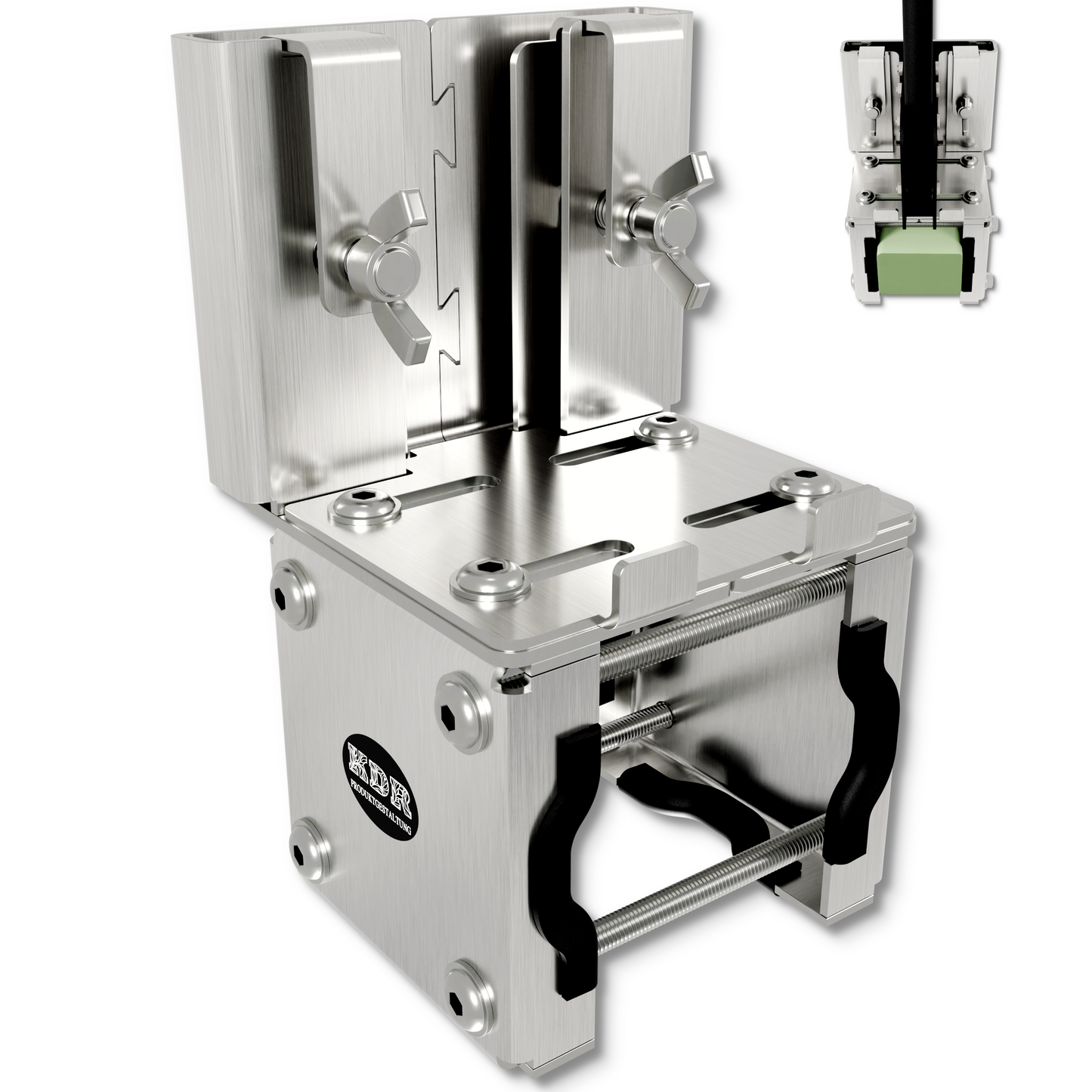Soporte de acero inoxidable para sombrillas de balcón, para barandillas redondas y cuadradas – hasta 160×160 cm, soporte para toldos de balcón, fijación segura a la barandilla