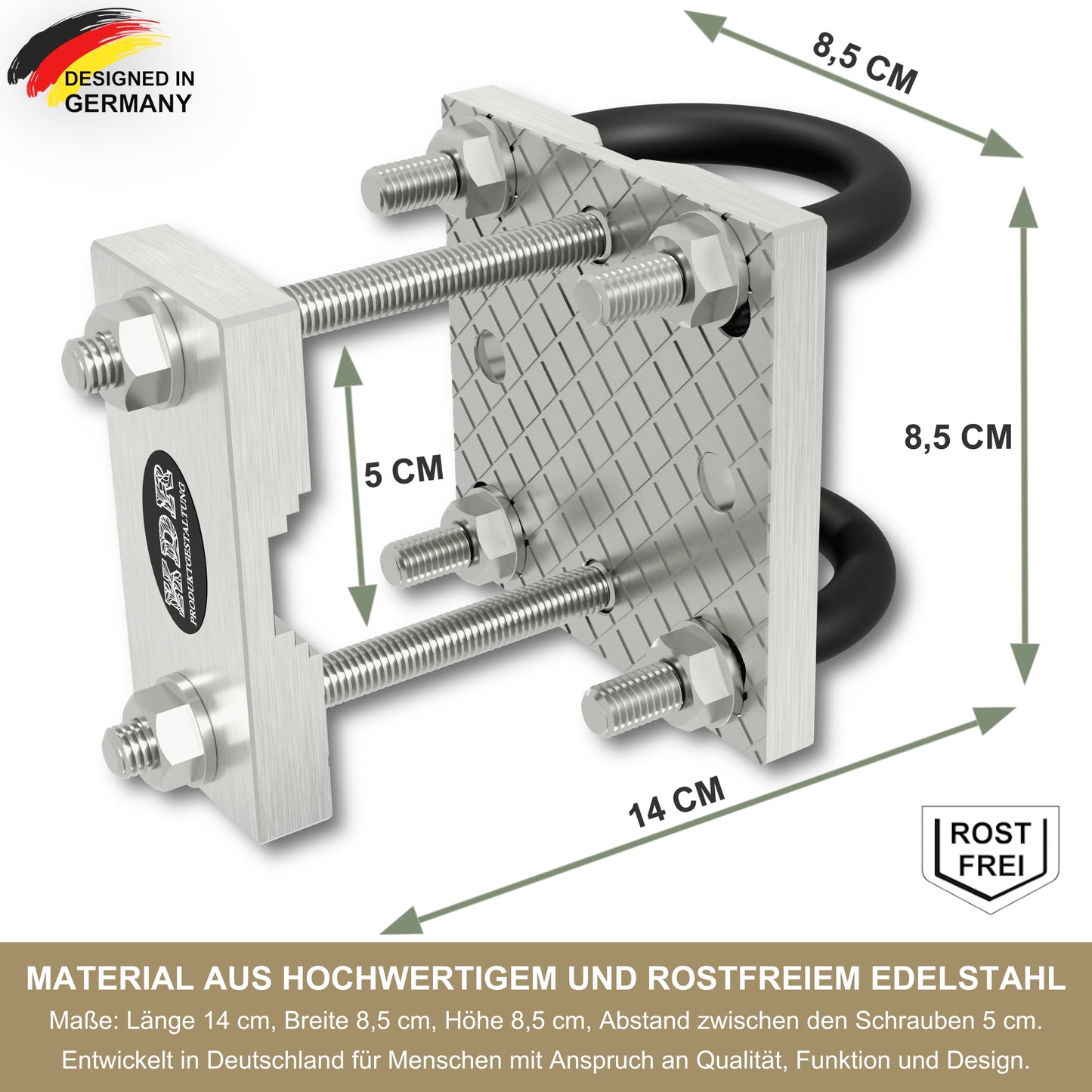 Sonnenschirmhalter Edelstahl für Balkongeländer rund & eckig – bis 350 cm, Schirmständer, stabile Bügel-Halterung, sichere Befestigung am Geländer (Kopie)