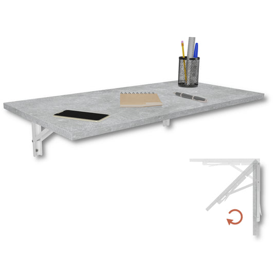 Wall-mounted folding table, desk, table top 80x40 cm in white, folding table, dining table, kitchen table for the wall, bar table, high table, wall table, foldable table for wall mounting