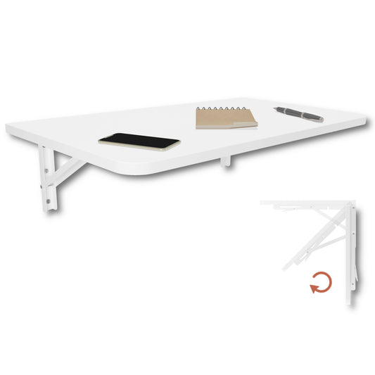 Wall-mounted folding table, desk, table top 80x40 cm in white, folding table, dining table, kitchen table for the wall, bar table, high table, wall table, foldable table for wall mounting