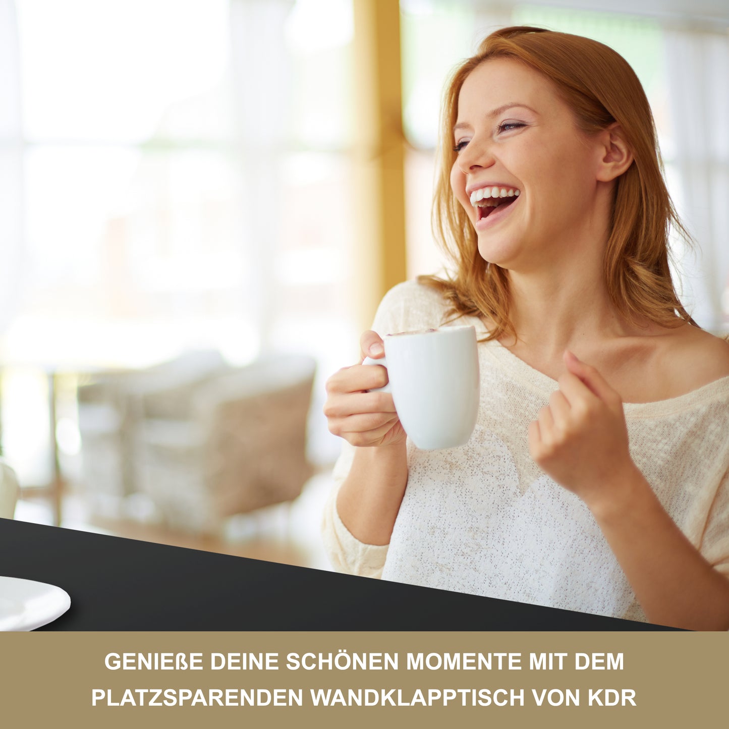 Wall-mounted folding table 80x50 cm black – Folding table, desk, kitchen table, dining table, wall-mounted, space-saving